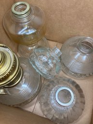 Box Of Assorted Large Oil Lamps