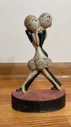 Vintage Dancing Flapper Cast Metal Door Stop