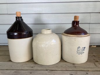 Vintage Stoneware Whiskey Jugs