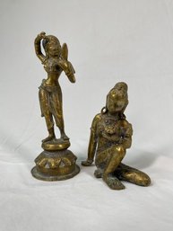 2 Antique Bronze Figures