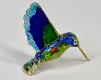 Beautiful Cloisonne' Enamel Hummingbird