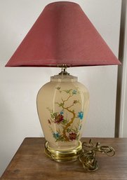 Ceramic Lamp With Flower Motif