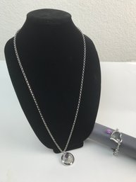 Silver Colored Chain Jewelry Set