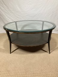 Black Metal Coffee Table With Glass Center