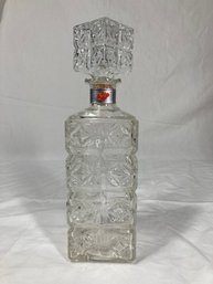 Vintage Glass Cut Decanter Bottle