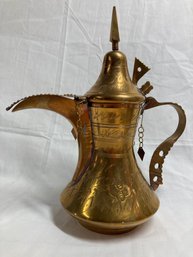 Antique Brass Middle Eastern Dallah Coffee Pot