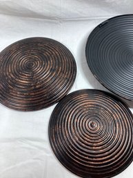 Set Of Black Decorative Wall Platters