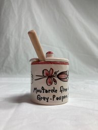 Tiny Ceramic Mustard Jar