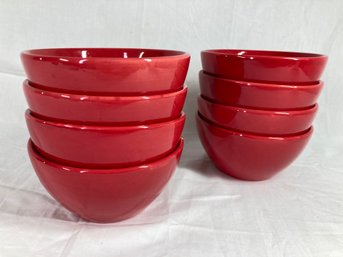 Set Of Red Black Hawk Brand Bowls