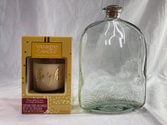 Yankee Candle And Vintage Glass Bottle