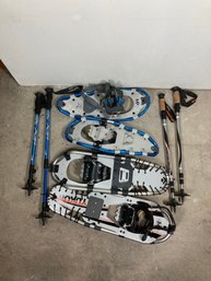 Snowshoes And Hiking Poles