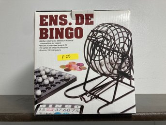 Bingo Game, Includes Bingo Balls In Wire Hopper Cards And Card Holders In Box (see Photo)