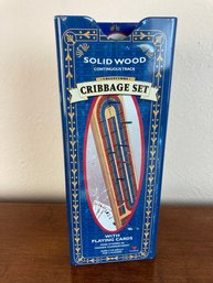 Cribbage Set (sold Wood With Playing Cards) See Photos