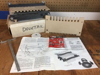 Sears Router Dovetail Jigs  With Box & Metal Guide Ruler (as Seen In Photo)