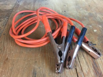 Jumper Cables     Clamp On Type     Orange Color    Pure Copper