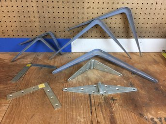 5Shelf Brackets & Strap Hinges & 2 90 Degree Corner Braces  (see Photo)