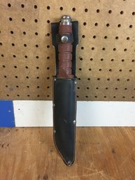 Straight Knife With Belt Sheath Plastic Handle