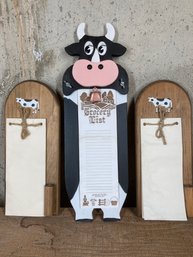 Folk Art Kitchen  Grocery List Reminder Pad With Cow/ Bull Head (see Photo)