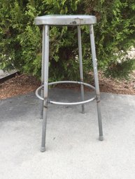 Metal Draftsman's Chair Stool   With Noted Repairs Done (see Photo)