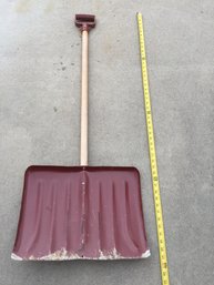 Snow Shovel With Wood And Plastic Handle    Nearly 4 Foot Long