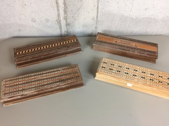 4 Decorative Cribbage Boards (see Photos For Condition)