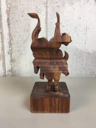 Unique Hand Cut Cowboy Statue (changes From Bucking To Cowboy When Turned, See Photos)