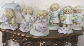 6 Figurines - Tender Expressions From The Heart.  Shelf Not Included (Please See Photos)