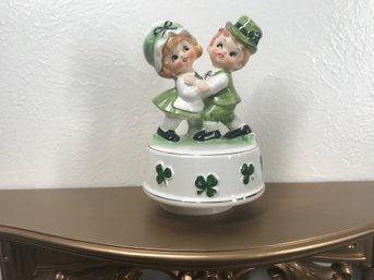 Figurine St. Patrick's Day (price Import Japan) Couple Dancing.  Shelf Not Included. (see Photos)