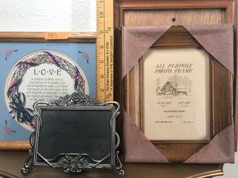 Wall Art Framed - Love-  1 Cor. 13: 4-7, 3 Other All Purpose Photo Frame  (shelf Not Included) See Photos