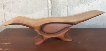 Redwood Bird With Votive Candle Insert Handcrafted (see Photos) Desk Not Included.