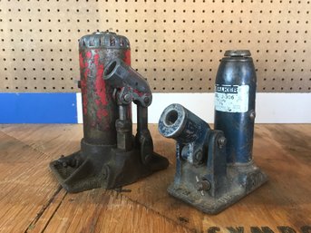 Bottle Jacks,  Hydraulic With Screw Top  (2) One Is Walker  Model J-906 Approx.  7' Tall