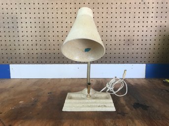 Retro Small Desk Light With Pen Holder & Shade .  110V   Base Is About 7 Inches Long