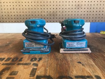 Makita Corded Sanders (2) With Dust Collection Bags.  110V Plug In Type