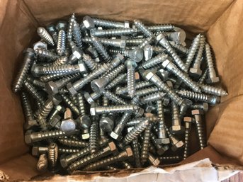 2' Lag Bolts Zinc Coated  Large Amount In Box (see Photo)