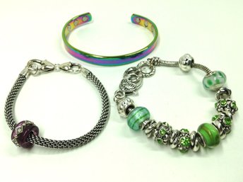 Three Bracelets Featuring 2 Charm Bracelets