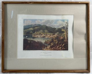Antique Print Of THE TOWN OF CASTRIES, St Lucia. (Shows Water Damage, See Photos)