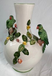 Big Vintage Italian 3D Parrot Vase Ceramiche Made In Italy