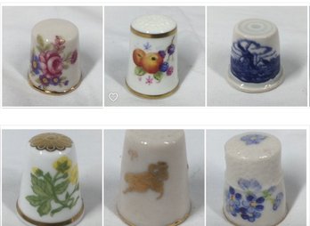 Group Of Decorated PorcelainThimbles