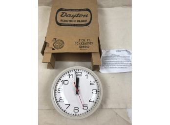 Vintage Dayton ELECTRIC WALL CLOCK In Original Box 'FOR OFFICE  FACTORY  SCHOOL'