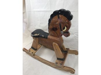 Cute Vintage Wooden Rocking Horse