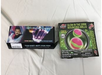 , Near New LED Glove Rave Lights (See Photos) & GLOW IN THE DARK BOUNCING BALLS Making Kit