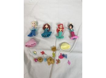 Mini Rubber Princesses Including Elsa, Mulan, Ariel, And More With Accessories