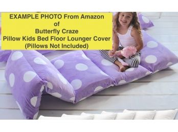 Butterfly Craze Pillow Kids Bed Floor Lounger Cover (Pillows Not Included)  & 16' X 24' & Fun World Map Poster