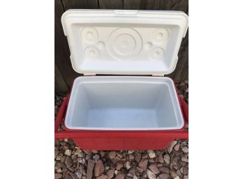 Coleman Brand Red Cooler With Handle