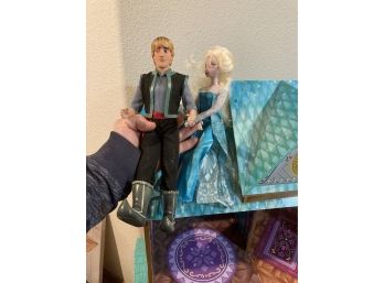 Big Frozen Doll House With Kristoff Doll & Elsa Doll, With Dollhouse Accessories