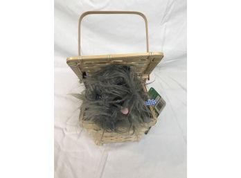 Stuffed Toto Dog In Basket -wizard Of Oz