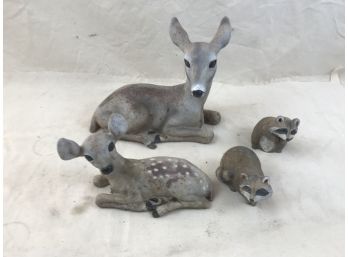 Cute Deer And Raccoon Yard And Garden Decoration Sets