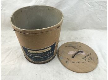 Antique '30 LBS - JUMBO GUM DROPS-THE PARIS FACTORY' Minneapolis MN Cardboard Bulk Candy Bucket With Wood Lid