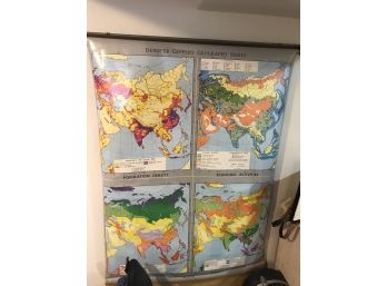 Cool Vintage Colorful Civics Classroom Map Of Asia