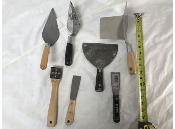 Assortment Of Plaster, Painting, And Mortar Tools